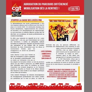 ABROGATION DU PARCOURS DIFFERENCIE MOBILISATION DES LA RENTREE !