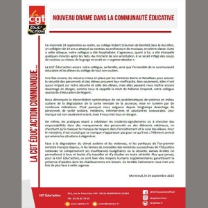 Nouveau drame dans la  communauté educative