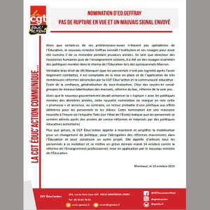 Nomination d ’ Ed.Geffray pas de rupture en vue et un mauvais signal