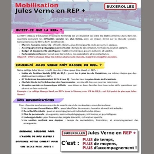 Les personnels du collège Jules-Verne de Buxerolles se mobilisent pour obtenir le classement en REP+