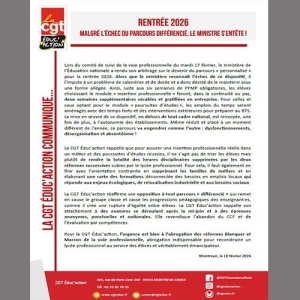 Rentrée  - Malgré l'échec du parcours différencié, le ministre s'entête !