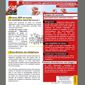 BULLETIN D’INFORMATION Lycée Général et technologique septembre 2026